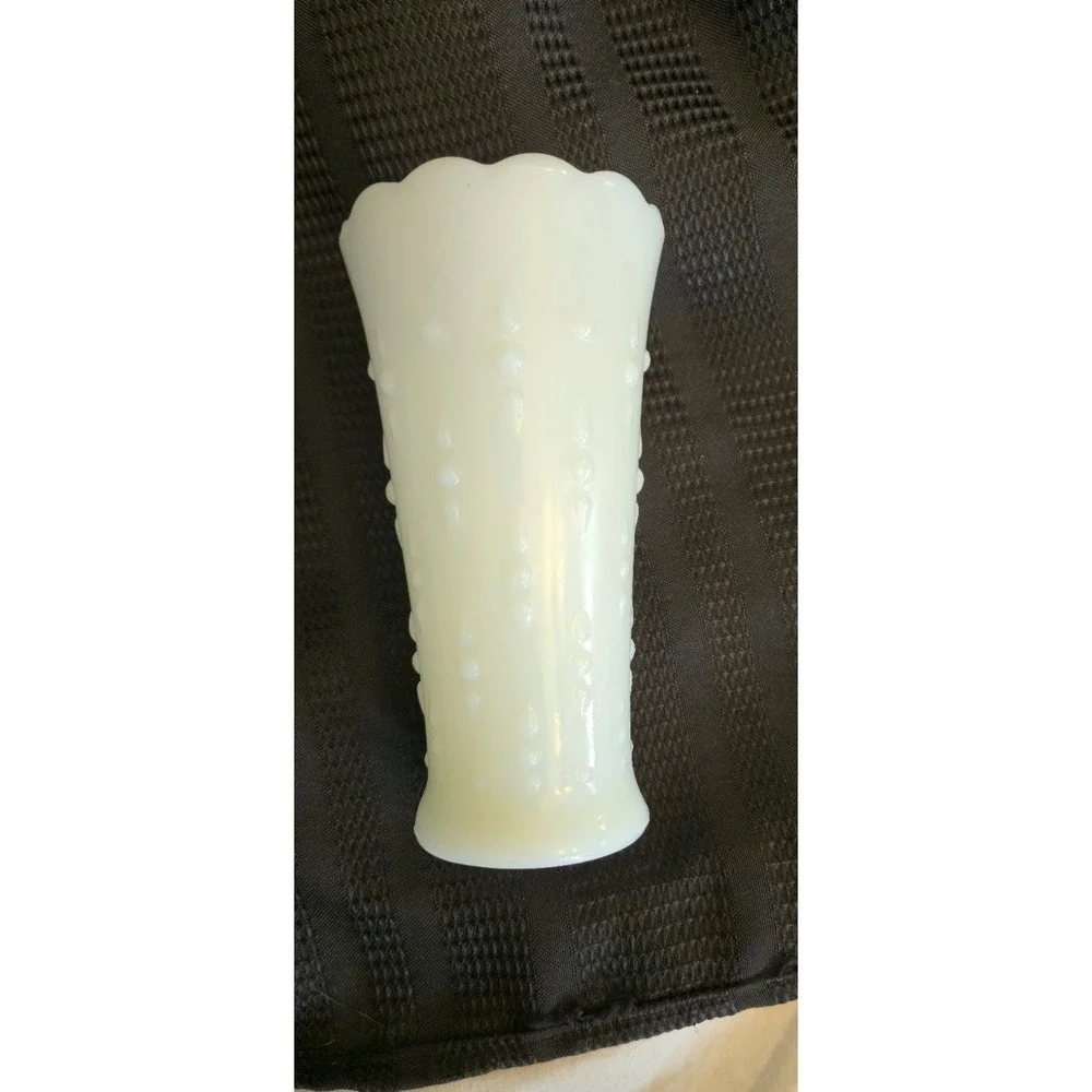 VINTAGE Milk White Glass Vase  7.5 